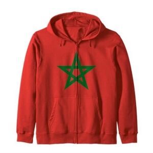 Orange Hoodie with Green Star Design